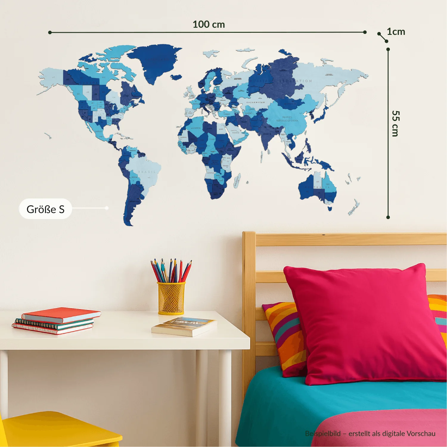 Mehrfarbige Holz Weltkarten - Image 33