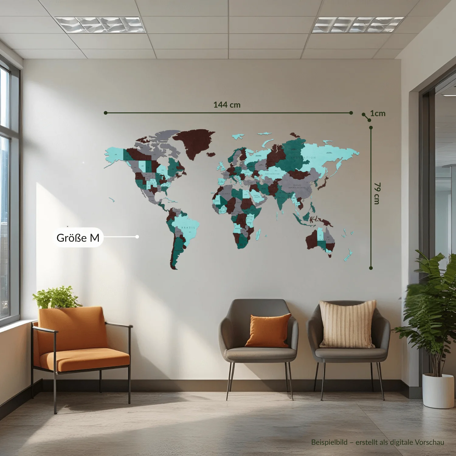 Mehrfarbige Holz Weltkarten - Image 38