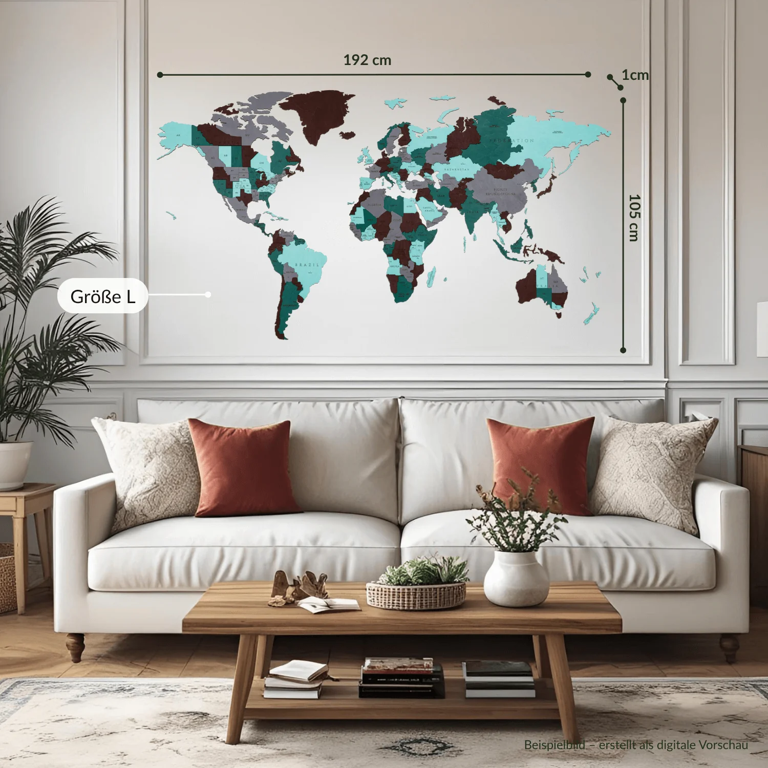 Mehrfarbige Holz Weltkarten - Image 39