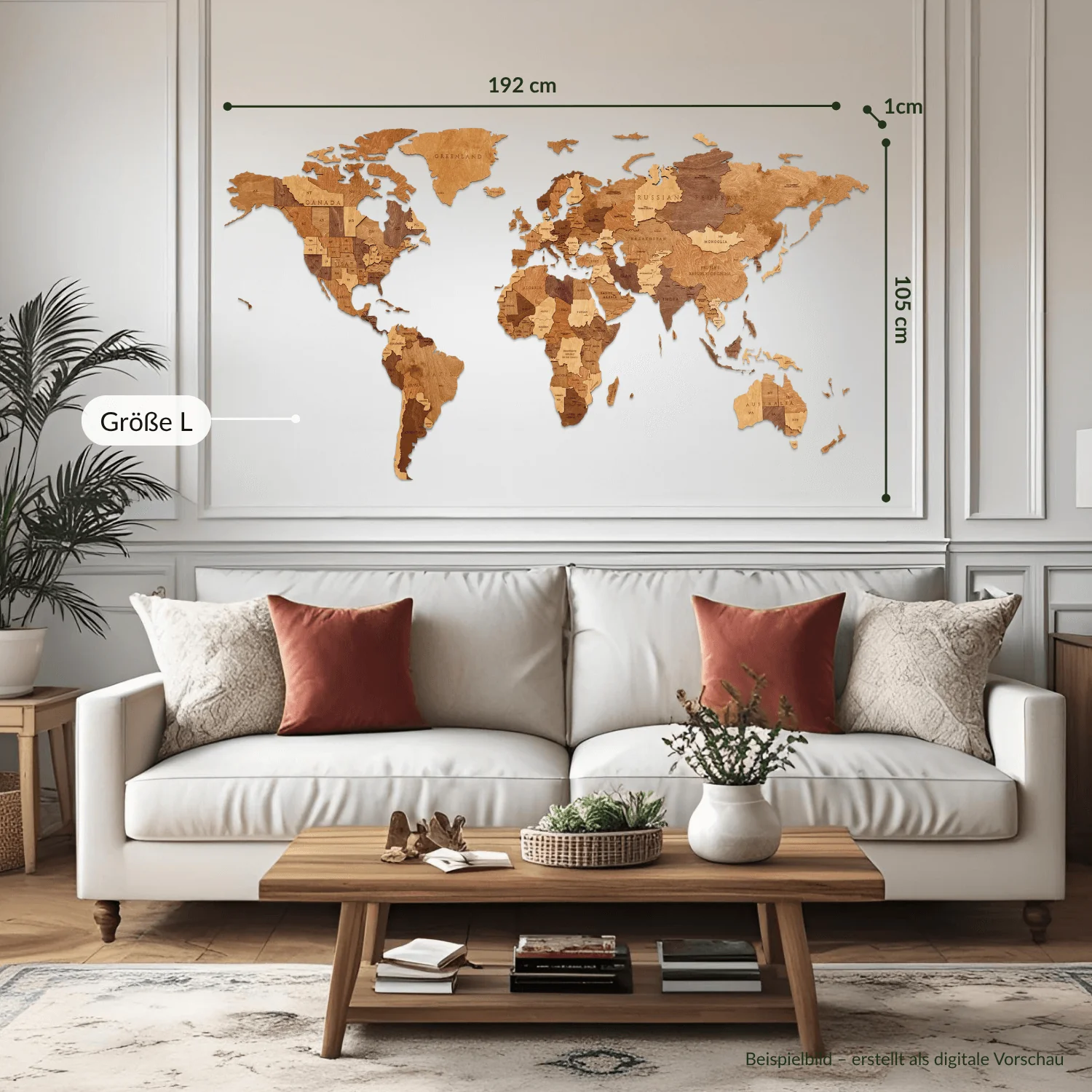 Mehrfarbige Holz Weltkarten - Image 42